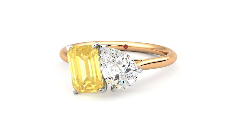 Taylor & Hart Turelle Pear Engagement Ring 360 degree image 27