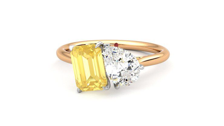Taylor & Hart Turelle Pear Engagement Ring 360 degree image 28