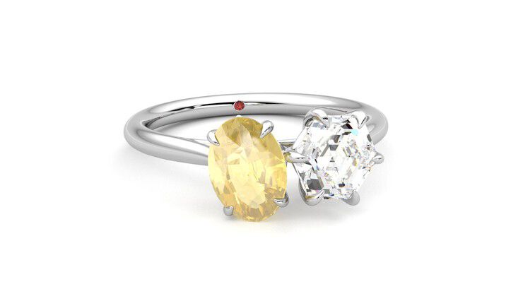 Taylor & Hart Turelle Hexagonal Engagement Ring 360 degree image 3
