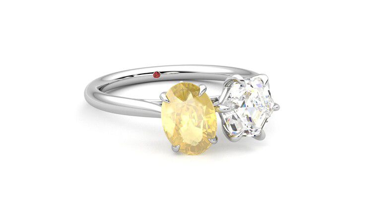 Taylor & Hart Turelle Hexagonal Engagement Ring 360 degree image 4