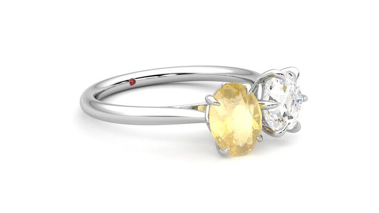 Taylor & Hart Turelle Hexagonal Engagement Ring 360 degree image 6