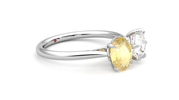 Taylor & Hart Turelle Hexagonal Engagement Ring 360 degree image 7