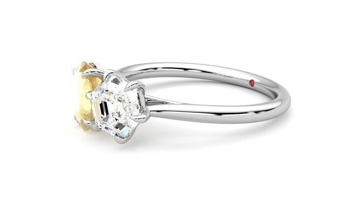 Taylor & Hart Turelle Hexagonal Engagement Ring 360 degree image 23