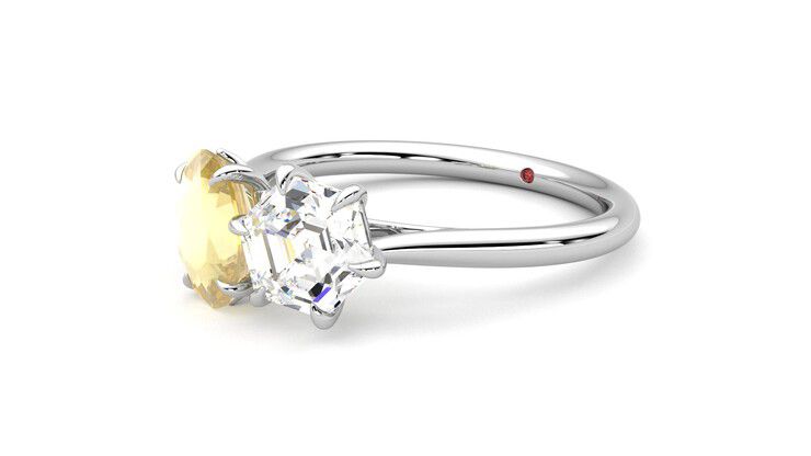 Taylor & Hart Turelle Hexagonal Engagement Ring 360 degree image 24