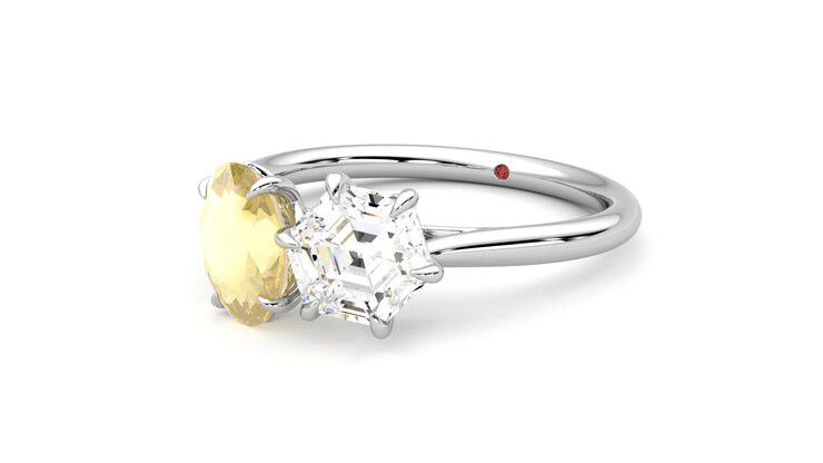 Taylor & Hart Turelle Hexagonal Engagement Ring 360 degree image 25