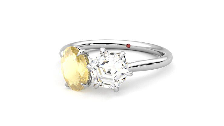 Taylor & Hart Turelle Hexagonal Engagement Ring 360 degree image 26