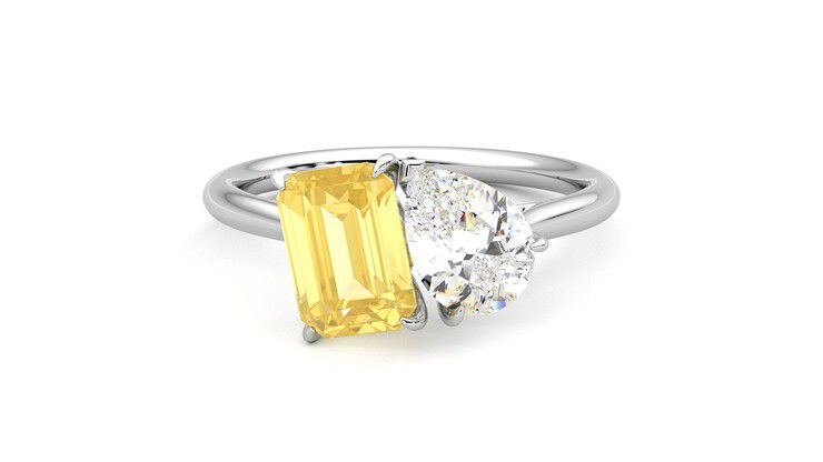 Taylor & Hart Turelle Pear Engagement Ring 360 degree image 0