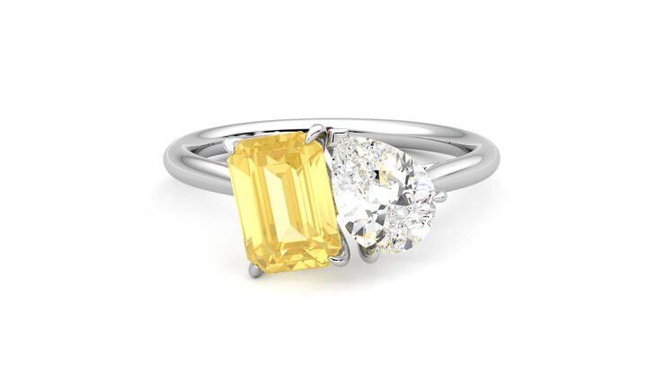 Taylor & Hart Turelle Pear Engagement Ring 360 degree image 1