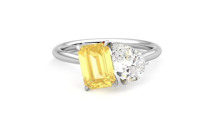 Taylor & Hart Turelle Pear Engagement Ring 360 degree image 2