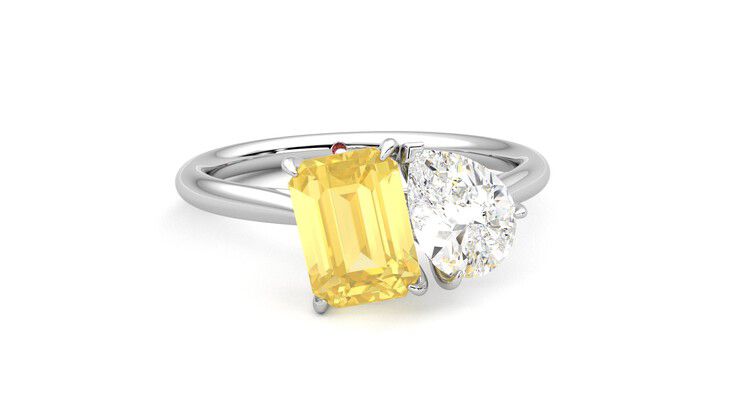 Taylor & Hart Turelle Pear Engagement Ring 360 degree image 3