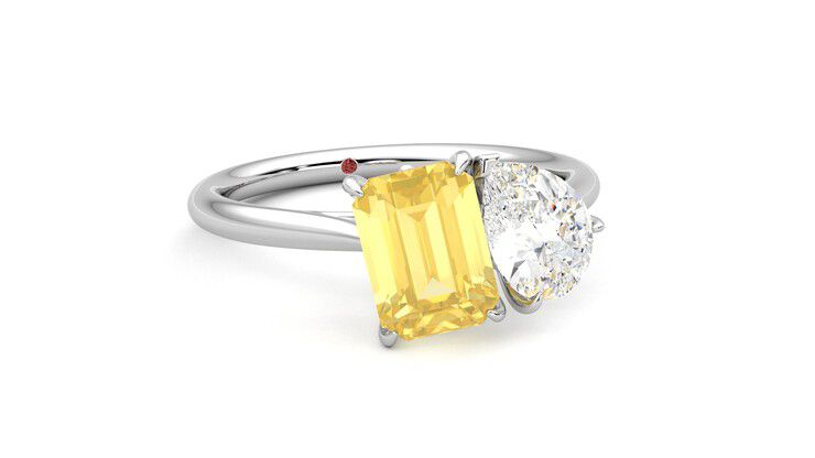 Taylor & Hart Turelle Pear Engagement Ring 360 degree image 4