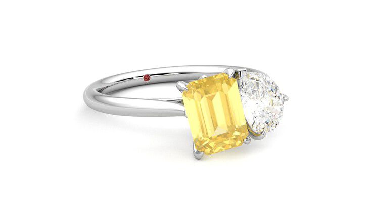 Taylor & Hart Turelle Pear Engagement Ring 360 degree image 5