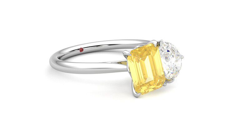 Taylor & Hart Turelle Pear Engagement Ring 360 degree image 6