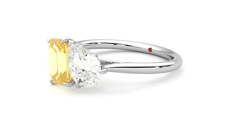 Taylor & Hart Turelle Pear Engagement Ring 360 degree image 24