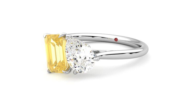 Taylor & Hart Turelle Pear Engagement Ring 360 degree image 25