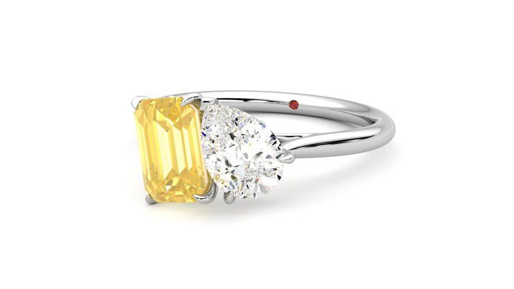 Taylor & Hart Turelle Pear Engagement Ring 360 degree image 26