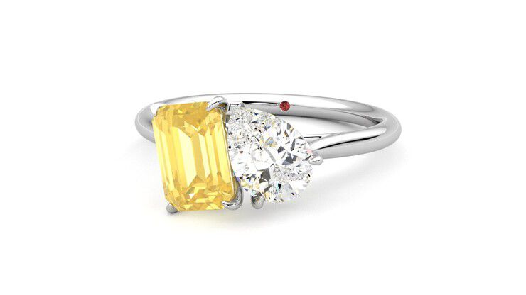 Taylor & Hart Turelle Pear Engagement Ring 360 degree image 27