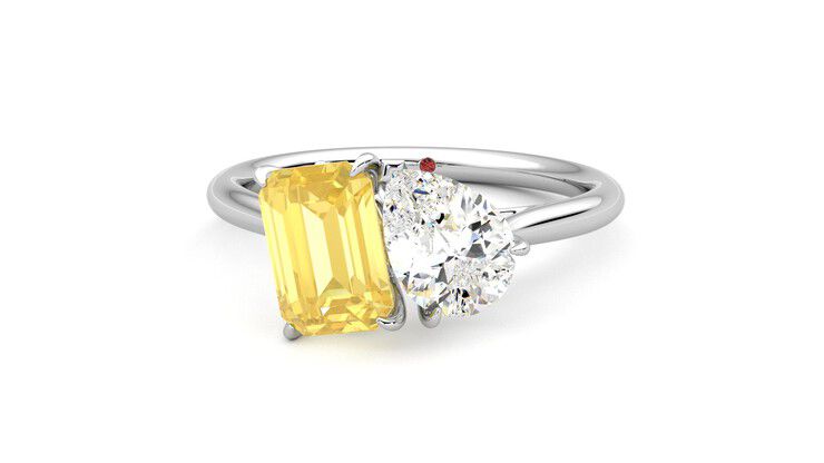 Taylor & Hart Turelle Pear Engagement Ring 360 degree image 28