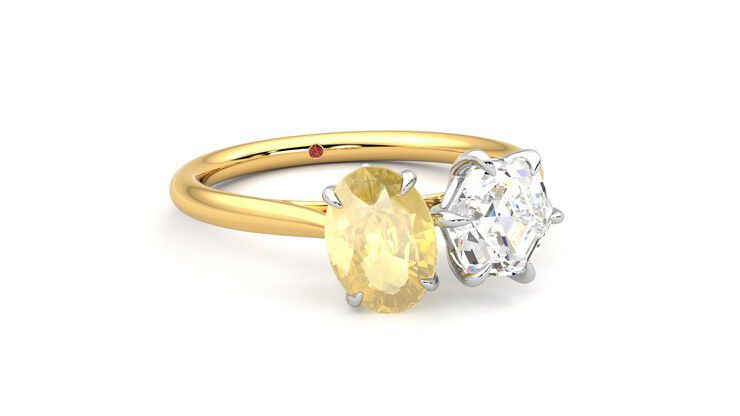 Taylor & Hart Turelle Hexagonal Engagement Ring 360 degree image 4