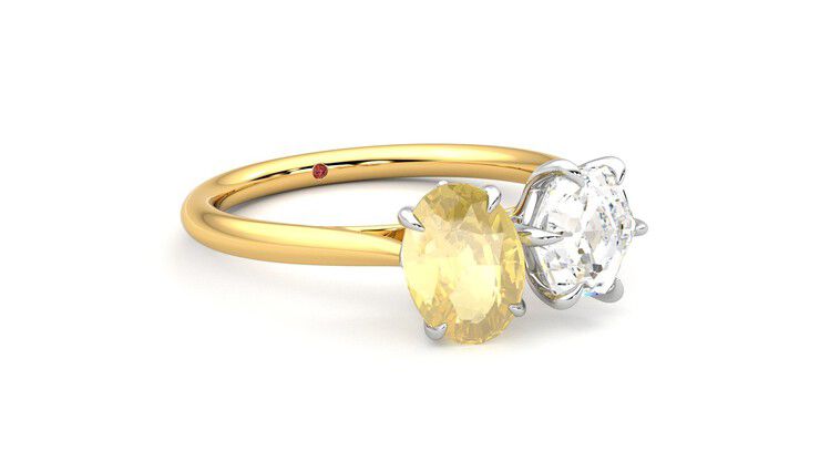 Taylor & Hart Turelle Hexagonal Engagement Ring 360 degree image 5