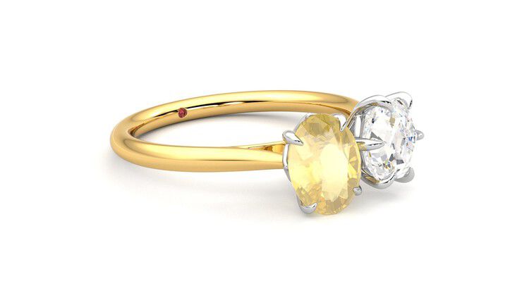 Taylor & Hart Turelle Hexagonal Engagement Ring 360 degree image 6