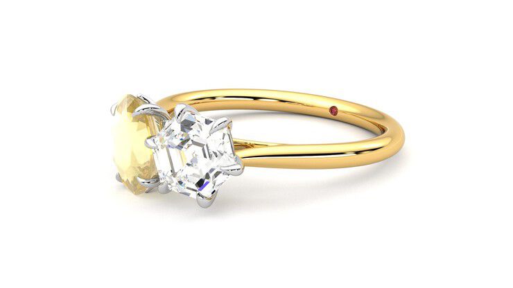 Taylor & Hart Turelle Hexagonal Engagement Ring 360 degree image 24