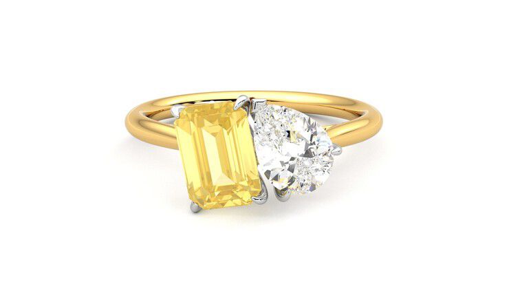Taylor & Hart Turelle Pear Engagement Ring 360 degree image 1