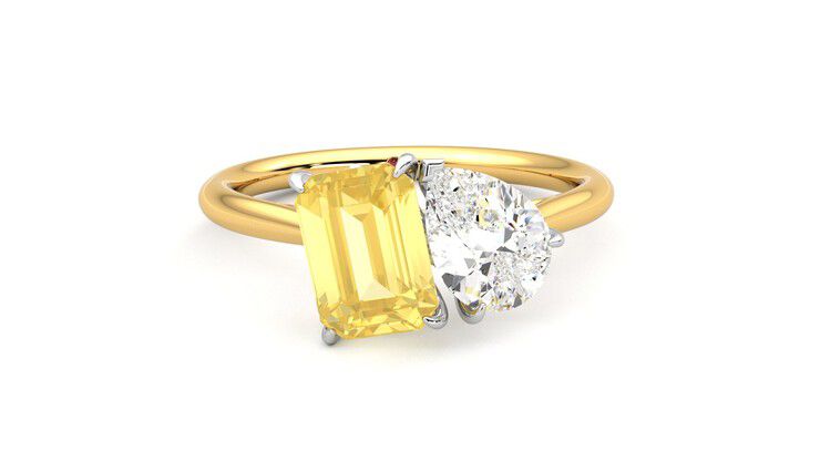 Taylor & Hart Turelle Pear Engagement Ring 360 degree image 2