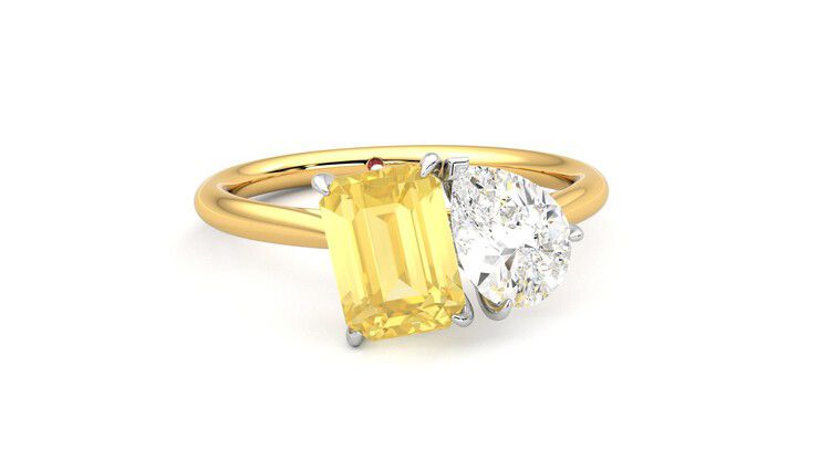 Taylor & Hart Turelle Pear Engagement Ring 360 degree image 3
