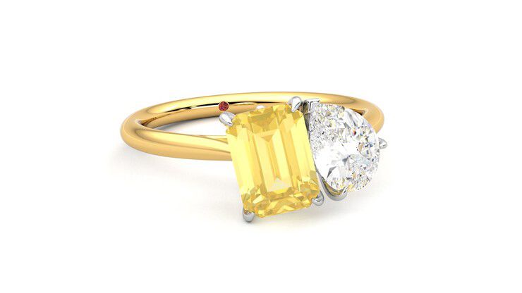 Taylor & Hart Turelle Pear Engagement Ring 360 degree image 4