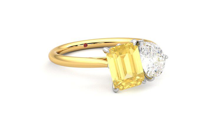 Taylor & Hart Turelle Pear Engagement Ring 360 degree image 5