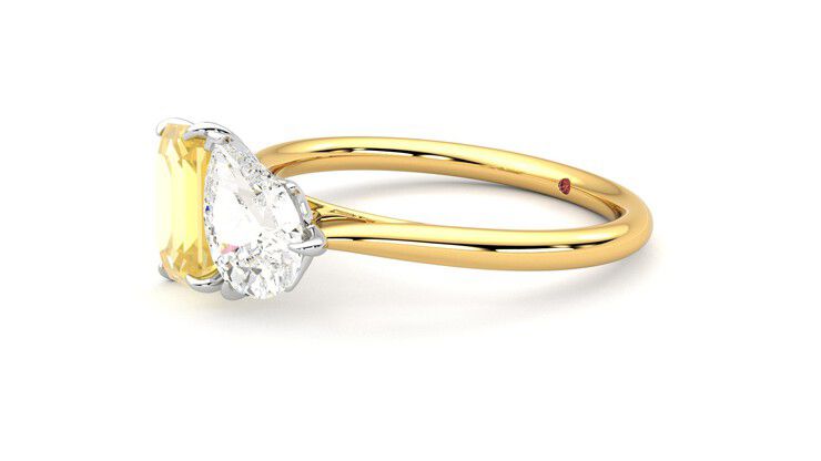 Taylor & Hart Turelle Pear Engagement Ring 360 degree image 23