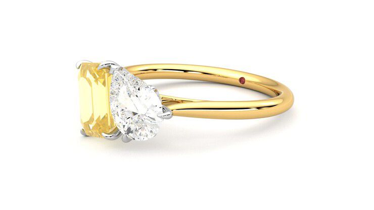 Taylor & Hart Turelle Pear Engagement Ring 360 degree image 24
