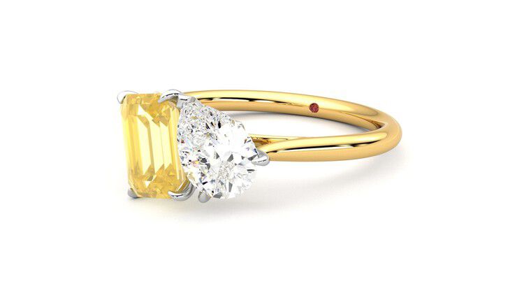 Taylor & Hart Turelle Pear Engagement Ring 360 degree image 25