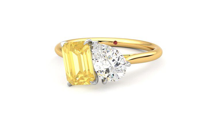 Taylor & Hart Turelle Pear Engagement Ring 360 degree image 27