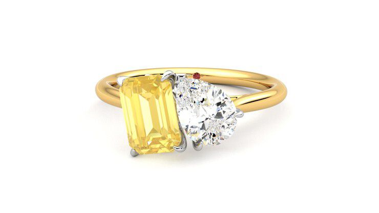 Taylor & Hart Turelle Pear Engagement Ring 360 degree image 28