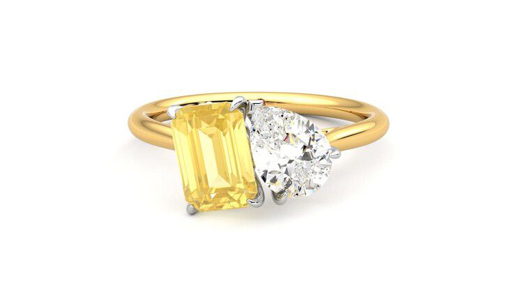 Taylor & Hart Turelle Pear Engagement Ring 360 degree image 29