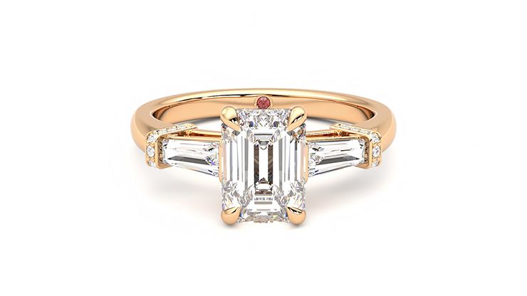 Taylor & Hart Utopia Emerald Engagement Ring 360 degree image 0