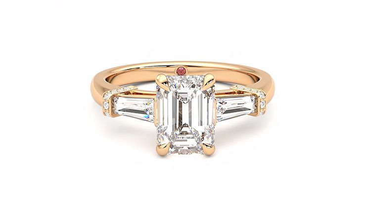 Taylor & Hart Utopia Emerald Engagement Ring 360 degree image 1