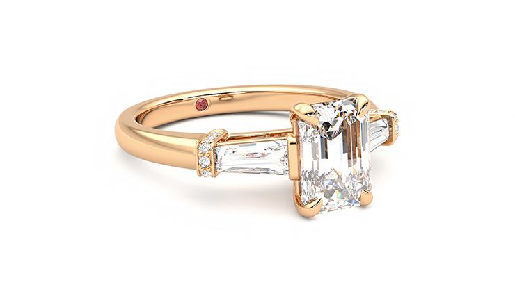 Taylor & Hart Utopia Emerald Engagement Ring 360 degree image 5