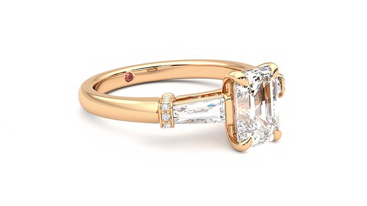 Taylor & Hart Utopia Emerald Engagement Ring 360 degree image 6