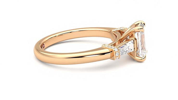 Taylor & Hart Utopia Emerald Engagement Ring 360 degree image 9