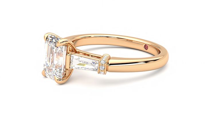 Taylor & Hart Utopia Emerald Engagement Ring 360 degree image 23