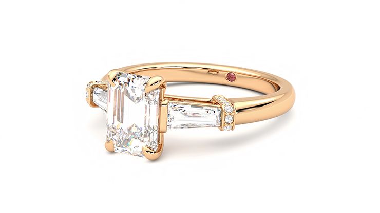 Taylor & Hart Utopia Emerald Engagement Ring 360 degree image 25