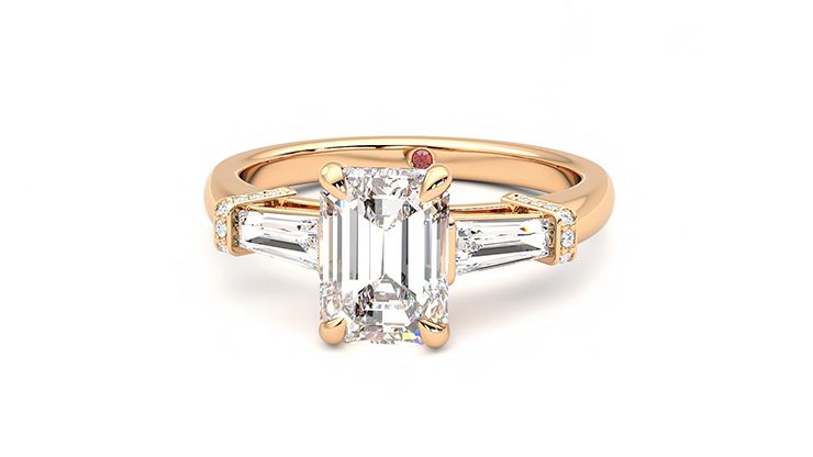 Taylor & Hart Utopia Emerald Engagement Ring 360 degree image 28