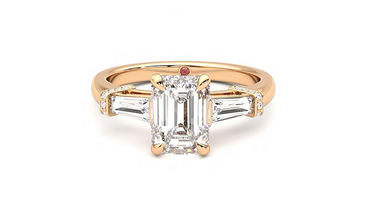 Taylor & Hart Utopia Emerald Engagement Ring 360 degree image 29