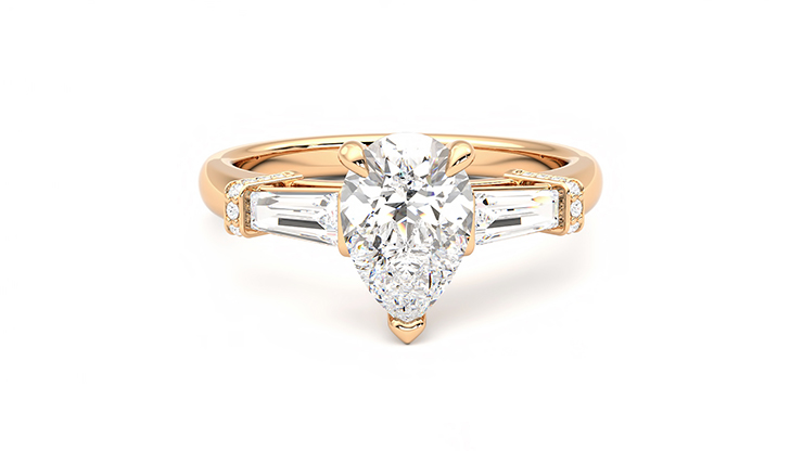 Taylor & Hart Utopia Pear Engagement Ring 360 degree image 1