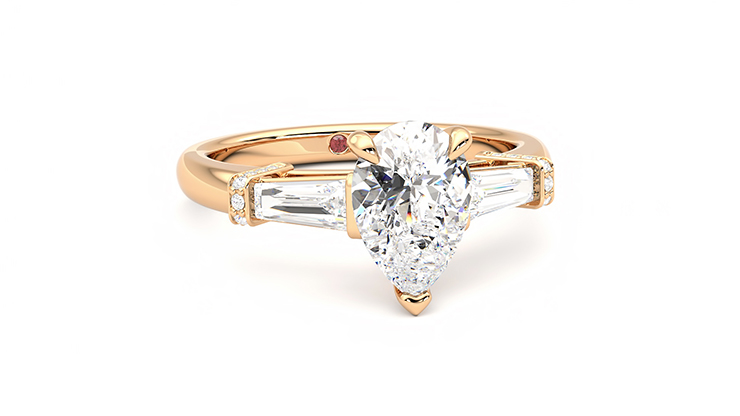 Taylor & Hart Utopia Pear Engagement Ring 360 degree image 3