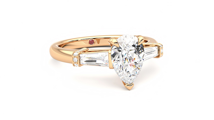 Taylor & Hart Utopia Pear Engagement Ring 360 degree image 4
