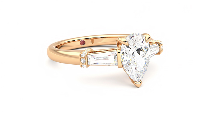 Taylor & Hart Utopia Pear Engagement Ring 360 degree image 5
